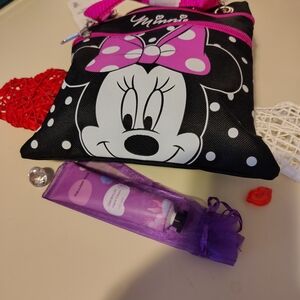 Minnie Mouse Polka Dot Pouch with Pink Accents